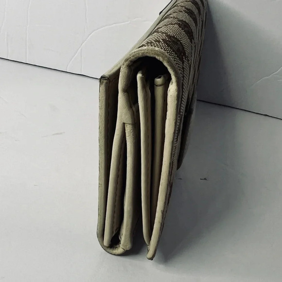 Authentic Gucci GG Long Wallet Beige White Gold Canvas Leather Monogram GUCCI - Picture 11 of 17